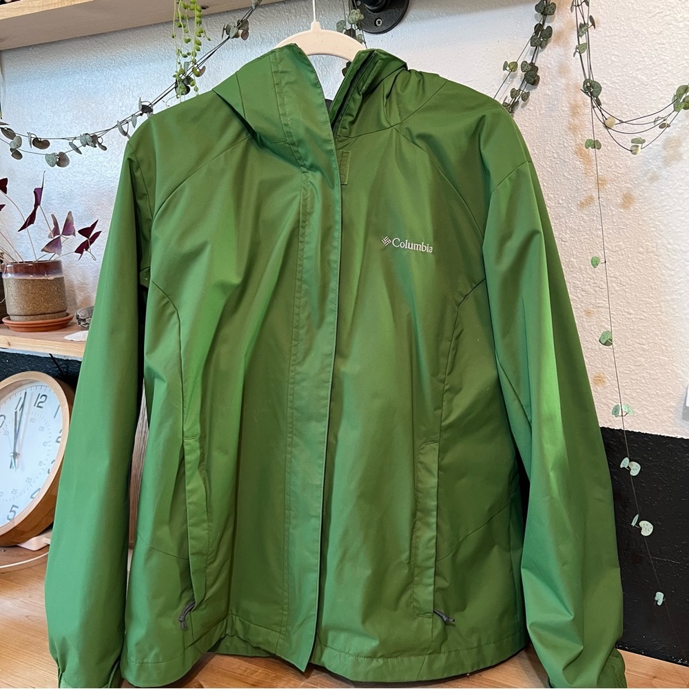 Green Columbia Hooded Rain Jacket Women’s XL